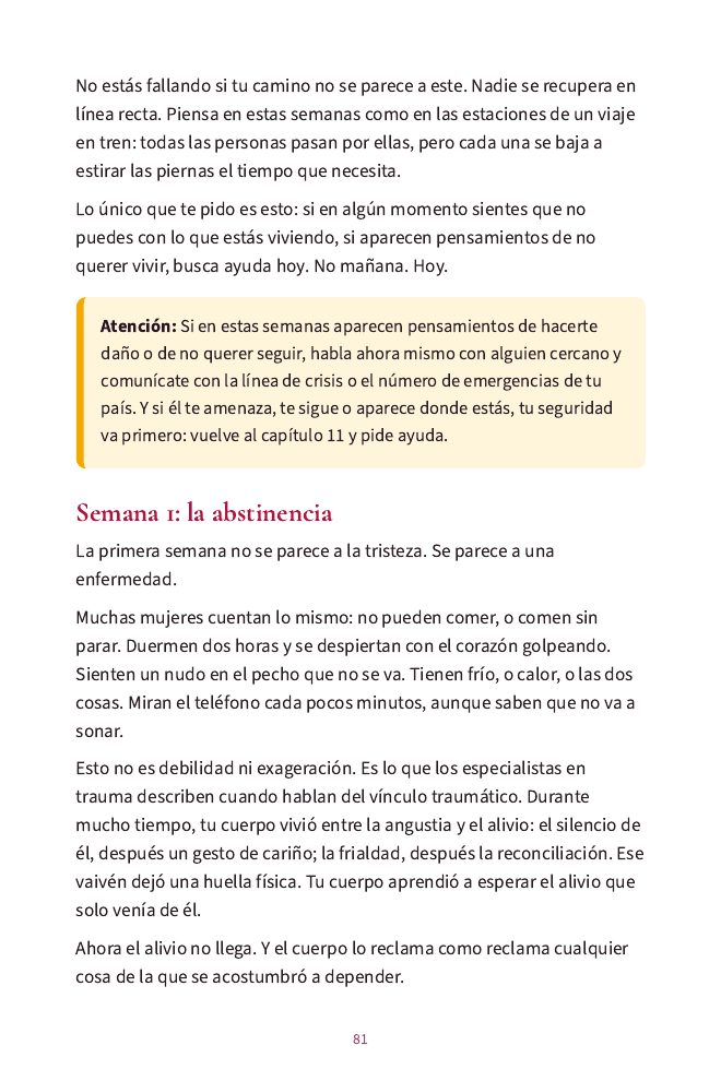 Página de las primeras cuatro semanas